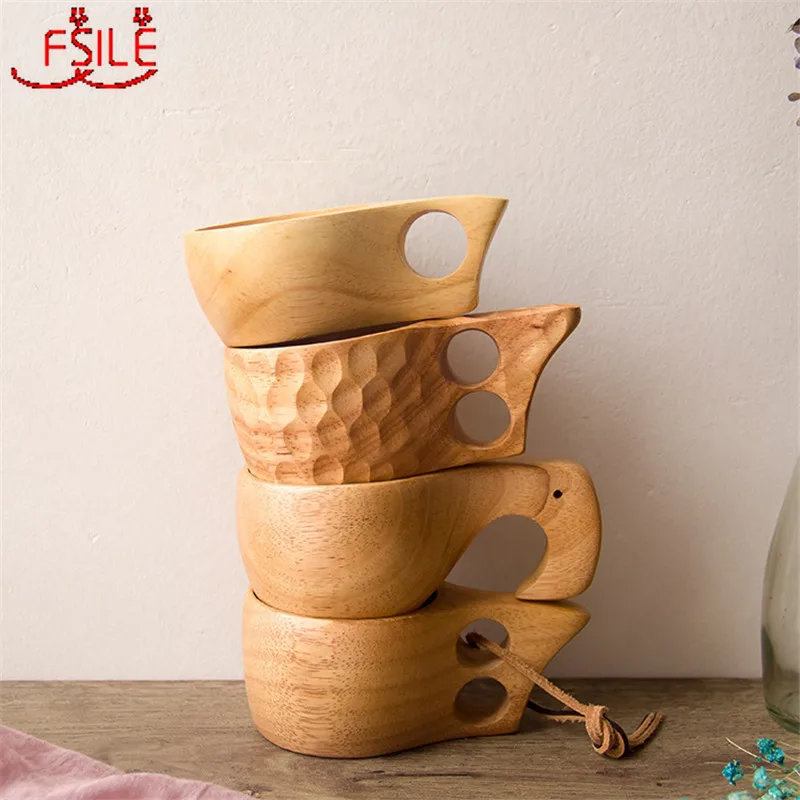 

New Chinese Portable Wood Coffee Mug Rubber Wooden Tea Milk Cups Water Drinking Mugs Drinkware Handmade Juice Lemon Teacup Gift