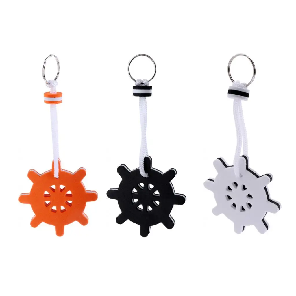 Water Sports Yachting Boating Keyring Floating Key Ring Marine Sailing Boat Float, Steering Wheel Shape