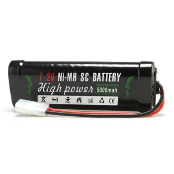 

7.2V 5000mAh Ni-MH Toy High Rechargeable Capacity Battery Tamiya Plug Black 1pcs