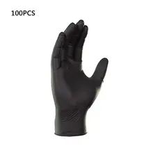 100 шт Одноразовые рабочие перчатки черные анти-кислотные и щелочные антистатические защитные татуировки нитриловые резиновые профессиональные