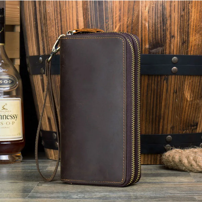 Billeteras de cuero Caballo loco para hombre billetera Genuine INO cartera cocovintage Ca | Багаж и сумки