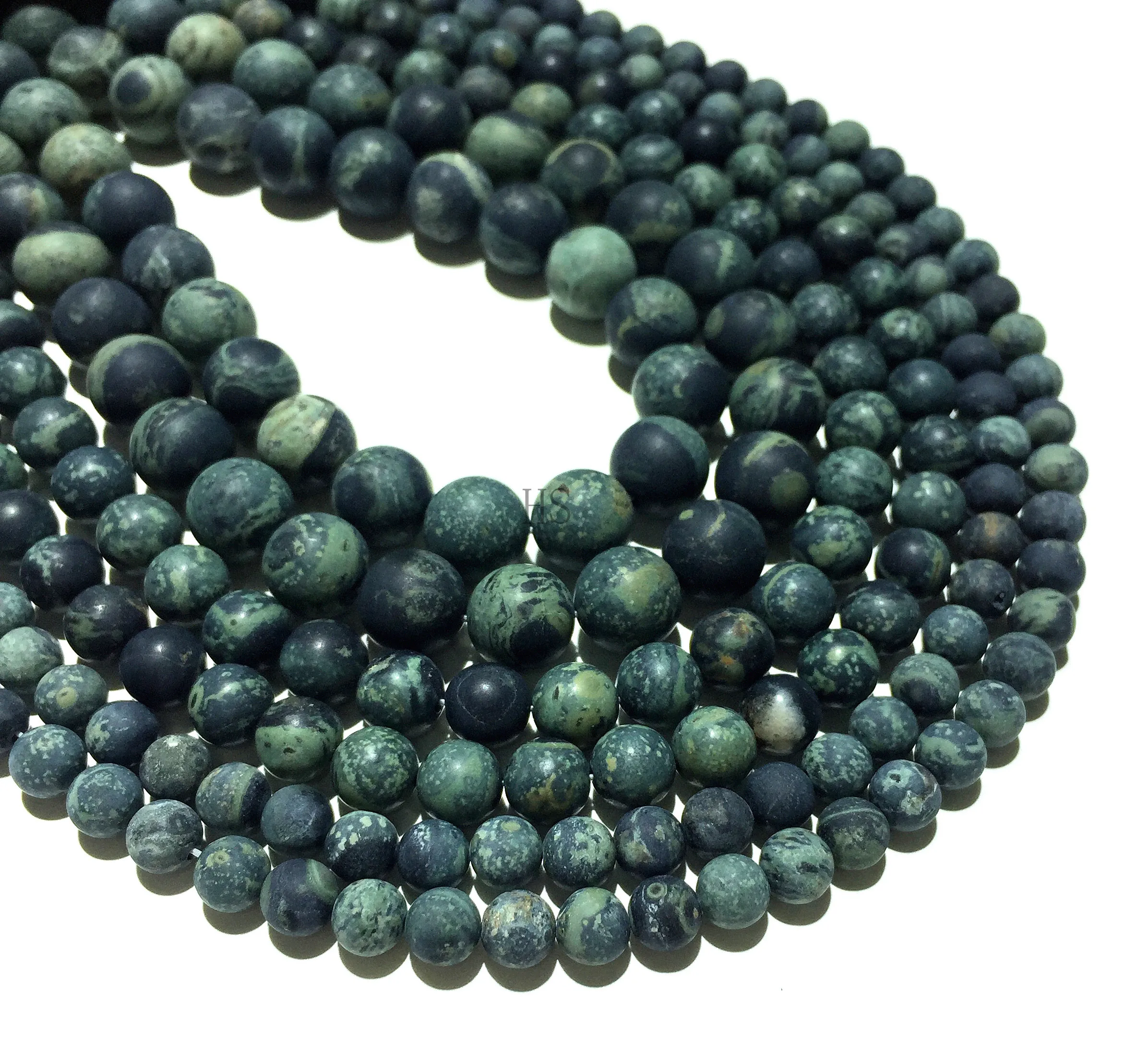 Natural Kambaba Jasper Chakras Matt Round Beads For Jewelry Making 15" Strand GB 