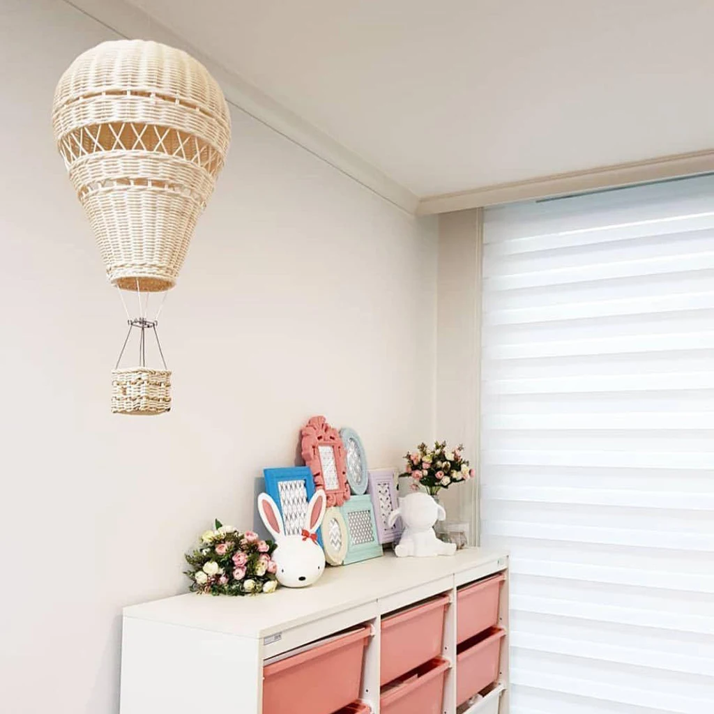 Nature Rattan Hot Air Balloon Party Decor Kid's Birthday Party Home Supplies New Year Decoration Ornaments