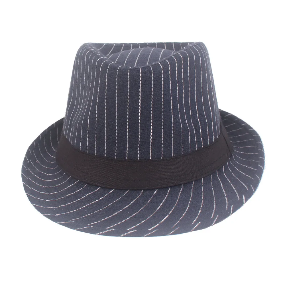 Striped Patchwork Men England Beach Sun Hat Hard Fedoras Panama Fedoras Hat Gangsters Cap sun hats gorros hombre invierno