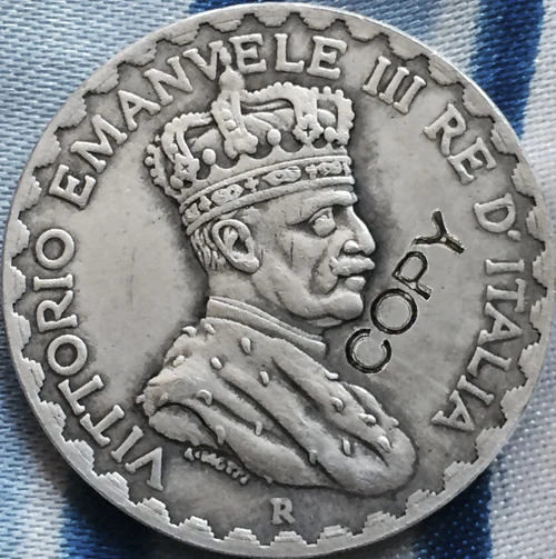 Итальянский Сомалиленд 1925 5 лир копия монет