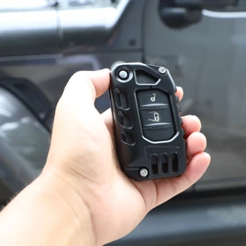 

Car Key Cover Decor Case Parts Protector Shell For Jeep Wrangler JL JT