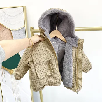 

Korean Version Of The Boy's Western Style Plus Fluffy Coat For Boys And Babies In Winter