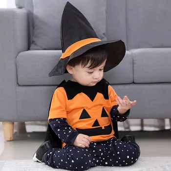 

Baby Boy Halloween Costume Long Sleeve Tops Pants Cloak Cap Baby Outfit Set 4PCS Christmas Costume Baby Boy Clothes Winter 1-5T