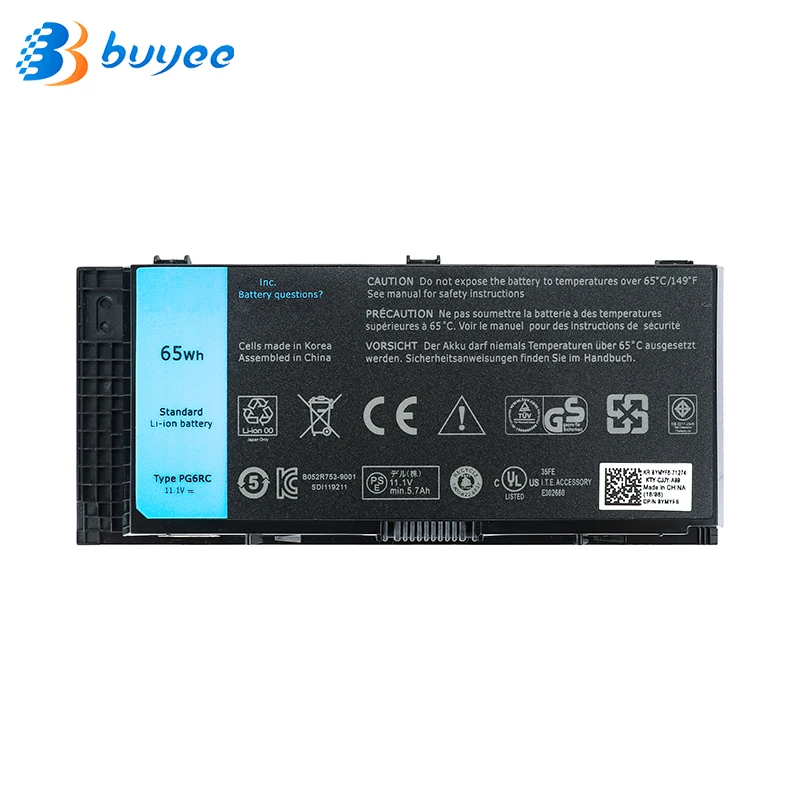 Ноутбук Батарея для Dell 0TN1K5DP FV993 PG6RC R7PND M6600 M4600 TN1K5 11,1 v 65WH