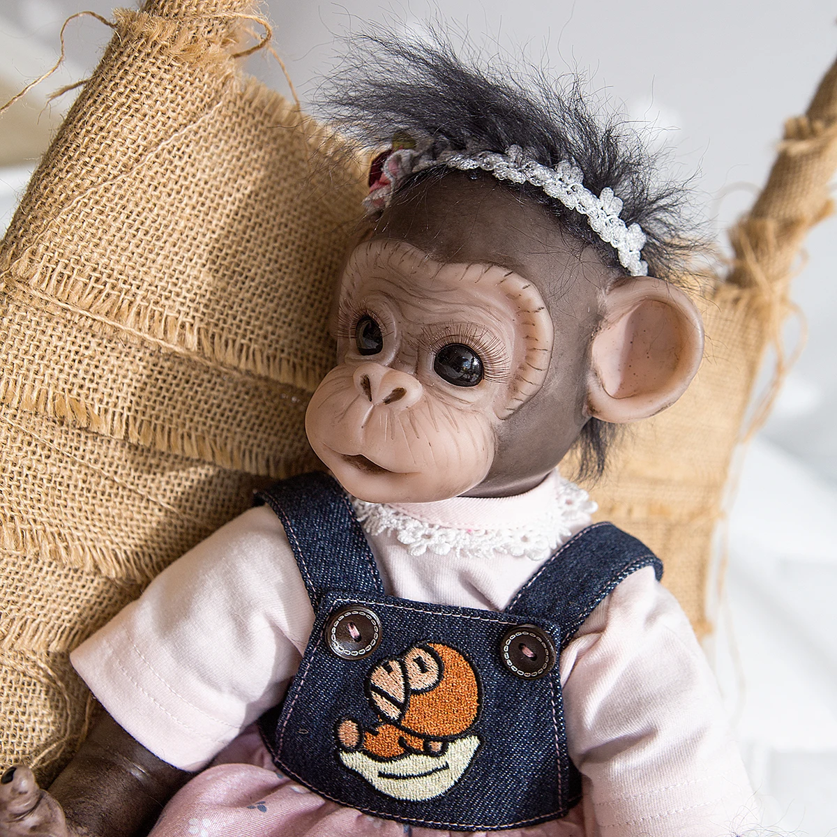 

40cm monkey Reborn Baby Doll Toy Cloth Body Silicone Soft Realistic Reborn Dolls Cosplay Apes girls Children Gift