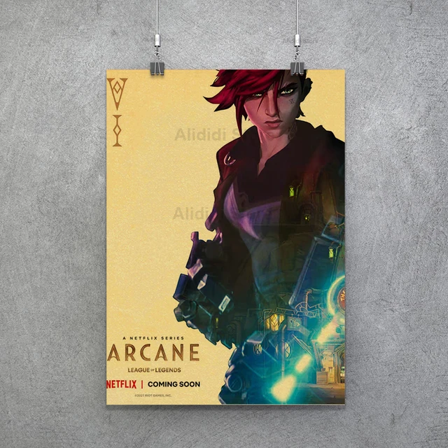 Popular TV Show Arcane Kraft Paper Poster Vi Viktor Jayce Jinx Home Decor Study Bedroom Bar Cafe Wall Paintings Stickers Posters Poster