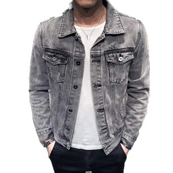 

2020 Denim Jacket Men Hole Retro Motorcyle Basic Coat Streetwear Hip Hop Bomber Jacket Cowboy Men's Jean Jacket Chaqueta Hombre