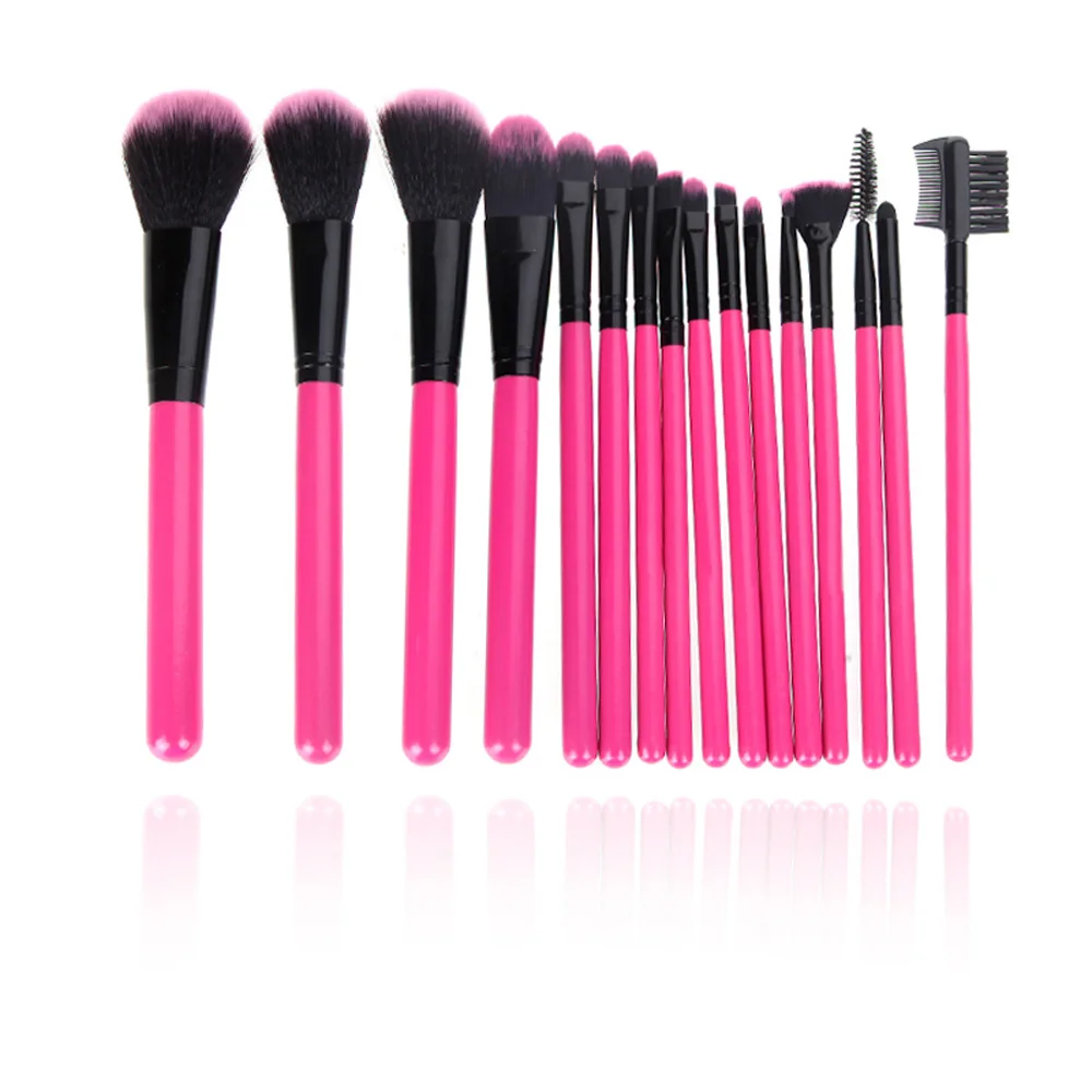 Abody 16Pcs Makeup Brushes Set Powder Foundation Eyeshadow Make Up Brush Kits Cosmetics Soft Synthetic Hair With PU Leather Case