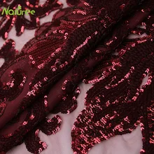 122 см* 100 см Флокирование блесток Вышивка Кружева вышитые ткани блесток вышивка для модного платья