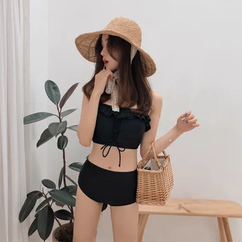 

Girls Swimwear Swimming Suit For Women Swimsuits Bikini Girl Swimsuit New Bubble Solid Polyester Swimwear For Women Bikini Girl