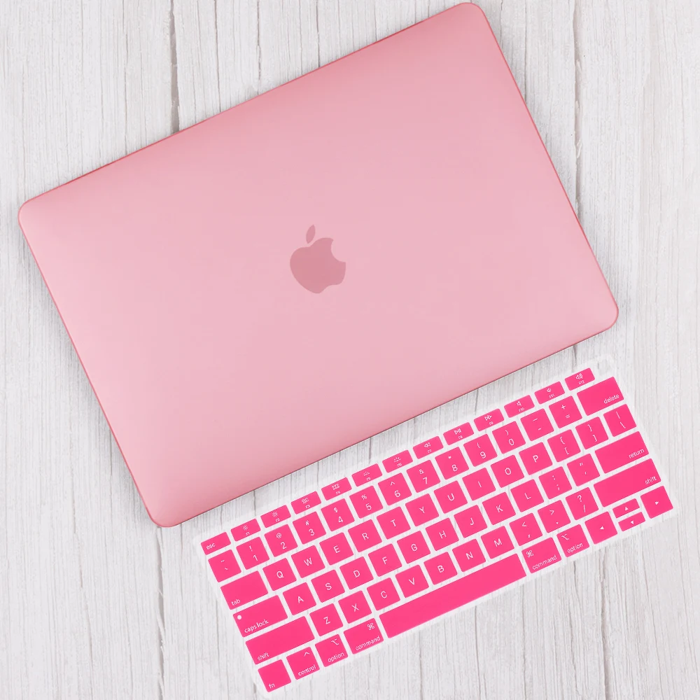 Чехол для ноутбука Apple MacBook Air 13 дюймов A1932 для нового Mac book Pro 13,3 15,4 Touch bar A2159 прозрачный пластиковый жесткий корпус - Цвет: Matte Pink