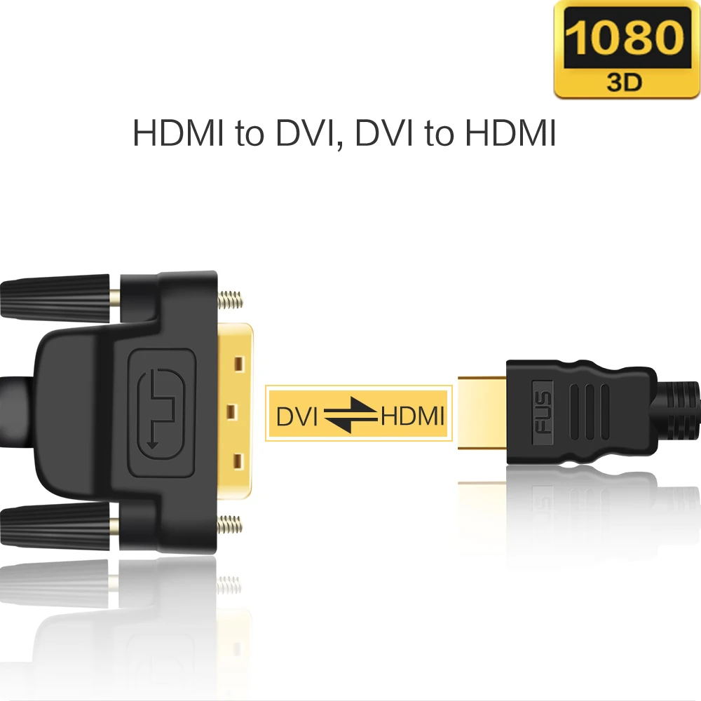 

HDMI to DVI Cable 3D 1080P DVI-D 24+1 pin adapter Male to Male Gold plated for Monitor HDTV Projector PS4 2m 3m 5m DVI to HDMI