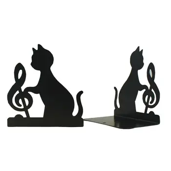 

Metal Bookshelf Art Bookends Book Support Stand Desk Organizer Storage Holder