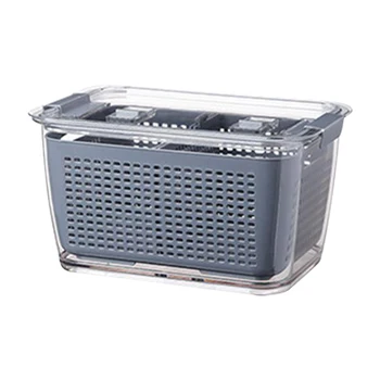 

Storage Box Large Capacity Vegetable Fruit Food Container Kitchen Cleaning With Lid Partitions Drainage Refrigerator Removable