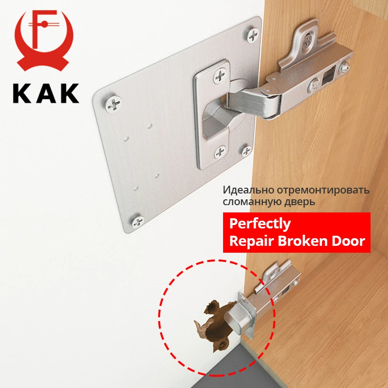 Stainless Steel Cabinet Hinge Repair Plate 1-8 Pack Door Hinge Mounted Plate Screws Furniture Hardware Accessories