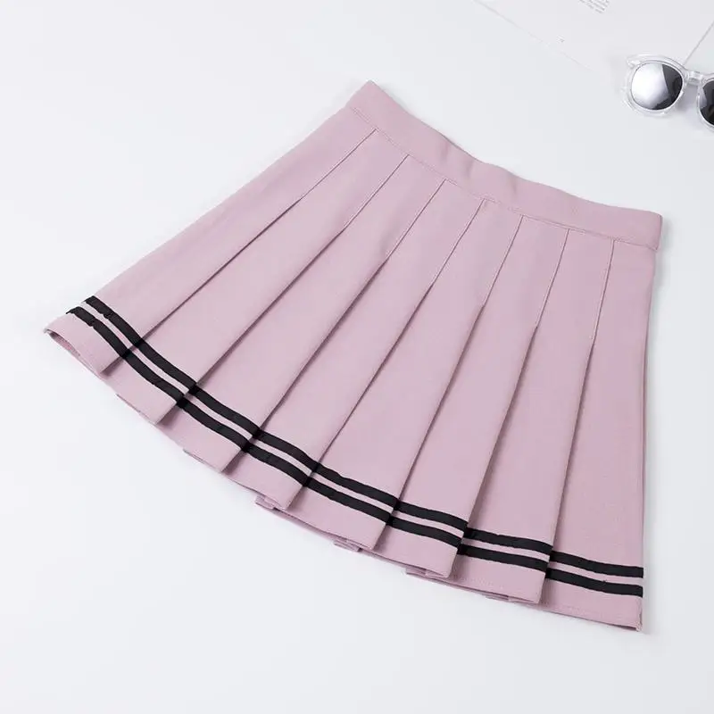 8888 Pink XS-3XL, Женская юбка, элегантный дизайн, высокая талия, шикарная, прошитая, юбки, летняя, Студенческая, плиссированная юбка, для женщин, милая, милая, для девушек, юбка для танцев - Цвет: 8888 Pink