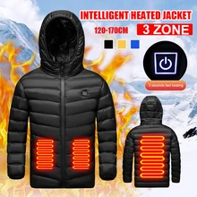 Children's Heating Jacket USB Electric Charging Hooded Jacket Heated Vest Winter Thermal Coat 3 Seconds Fast Heating