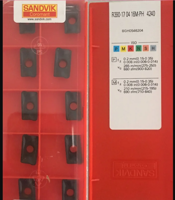 10 шт. вставки карбида R390-170416M-PH 4240