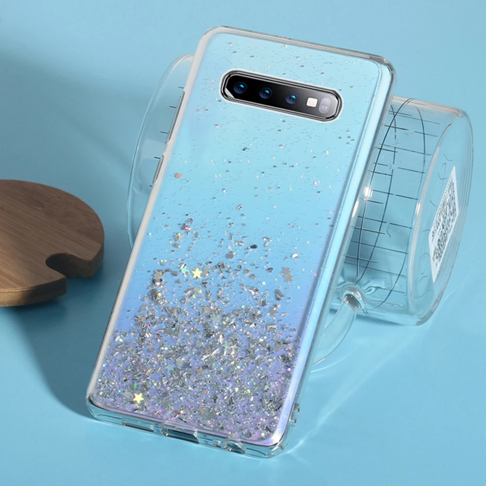 Силиконовый блестящий чехол с блестками для телефона Samsung Galaxy A6 A8 J6 2018 S8 S9 Plus S7 Edge A3