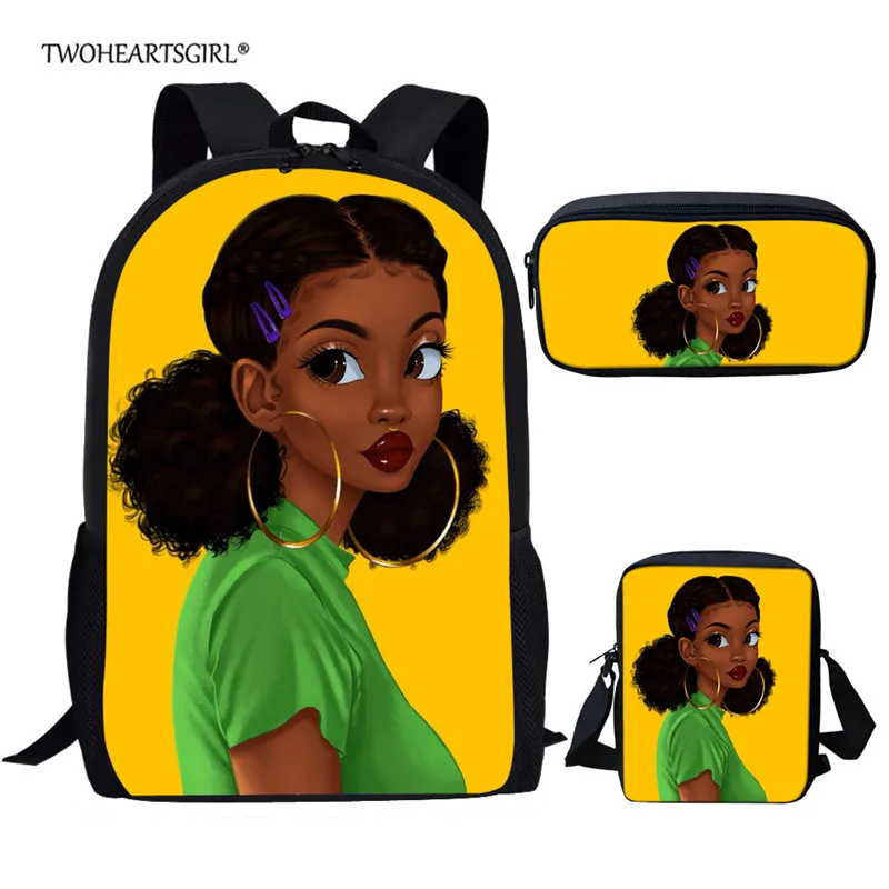Z5128CEK Twoheartsgirl Африканский Американский девочка Детский рюкзак для подростков девочек Школьный рюкзак набор женщин рюкзак школьные сумки - Цвет: Z5128CEK