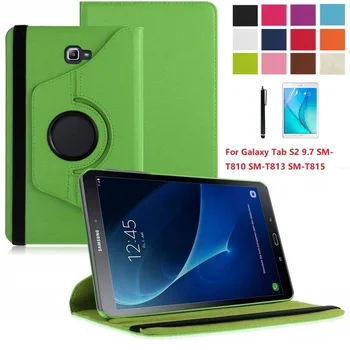 

Case for Samsung Galaxy Tab S2 9.7'' SM-T810 SM-T813 SM-T815 360 Rotating Tablet PC Funda Auto Sleep/Wake cover with Pen+Film