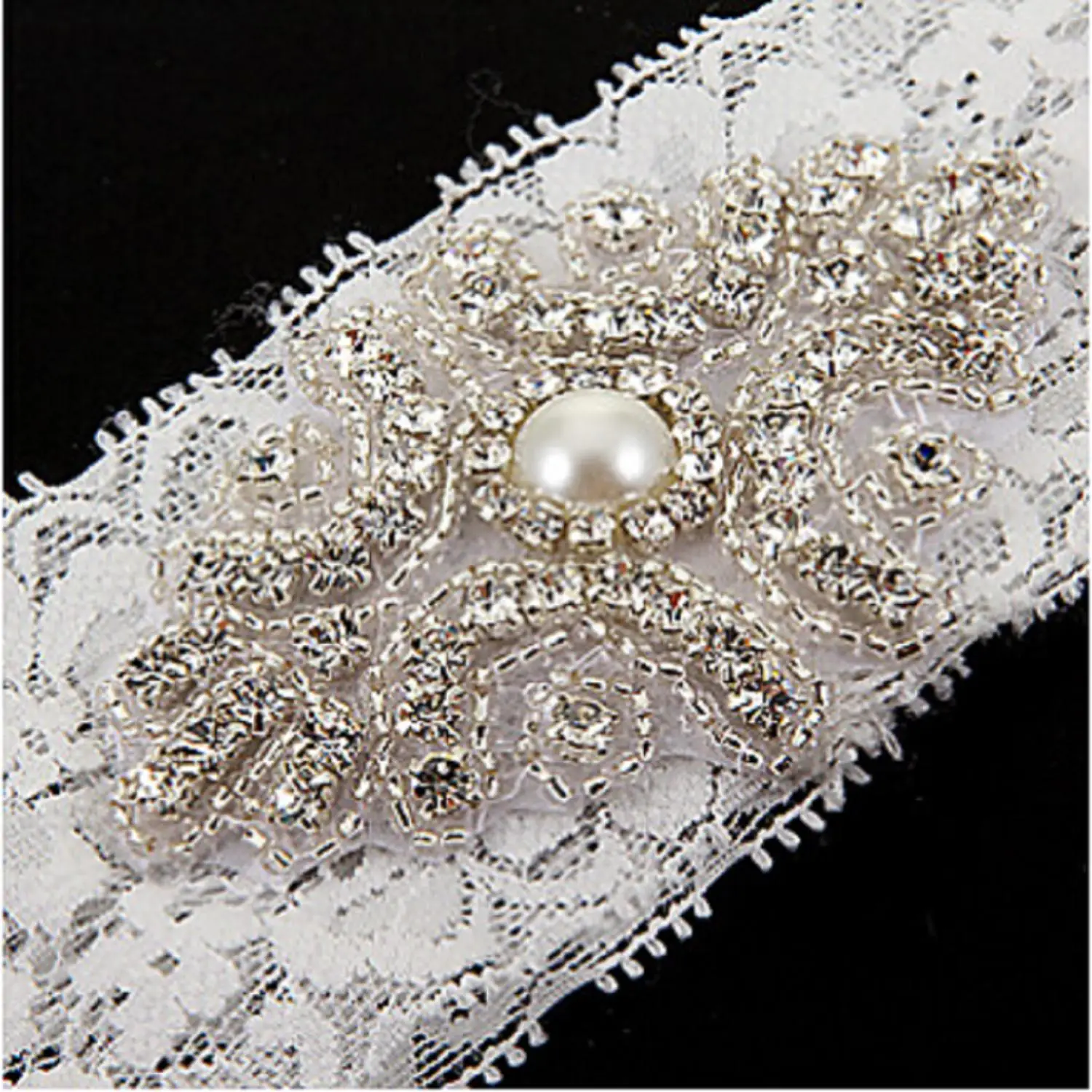 Lace Wedding Garter Stretch Rhinestone Crystal Bridal Prom Bride Hen Party