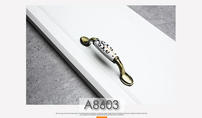 Античные бронзовые керамические белые ручки для шкафа из цинкового сплава ручки для ящиков Ручки для двери шкафа простые европейские мебельные фурнитура