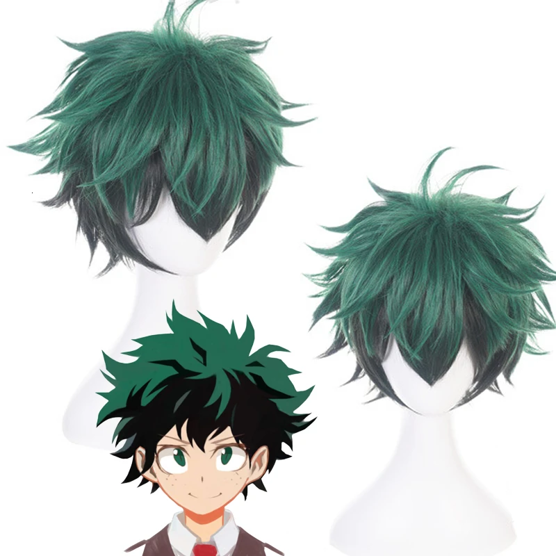 Парик Boku No My Hero Academia Izuku Midoriya аниме косплей костюмы на Хэллоуин для мужчин и женщин