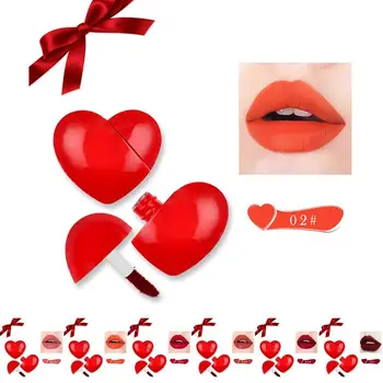 

Kapmore Matte Lipgloss Non-stick Cup Heart Moisturizing Matte Lipstick Waterproof Liquid Lipstick Makeup Cosmetics Tool