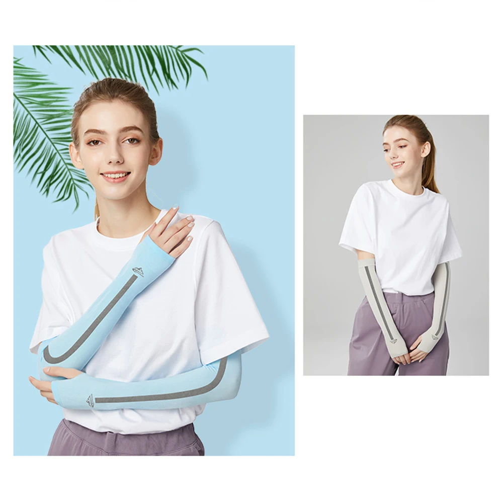 Ледяной шелк рука SleevesBreathable Солнцезащитная запонка унисекс лето езда крутые нарукавники Спорт на открытом воздухе бег рука УФ Защита Крышка