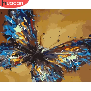 

HUACAN DIY Pictures By Number Butterfly Kits Drawing On Canvas Painting By Numbers Animal Hand Painted Paintings Home Decor