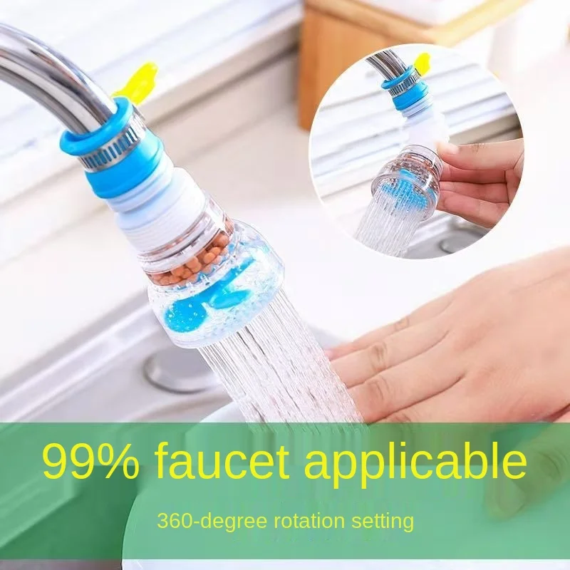 Kitchen Faucet Filter Can Rotate Tap Water Nozzle To Wash Vegetables, Splash Proof Water Saver with Snap Shower