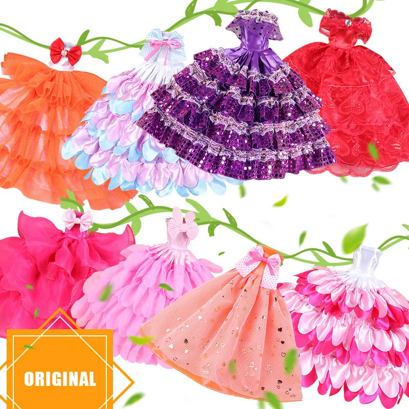 

30cm Bjd Doll Clothes Handmade Doll Dress Wedding Princess Evening Party Ball Gown Skirt Clothes for Doll Accessories Girls Toys