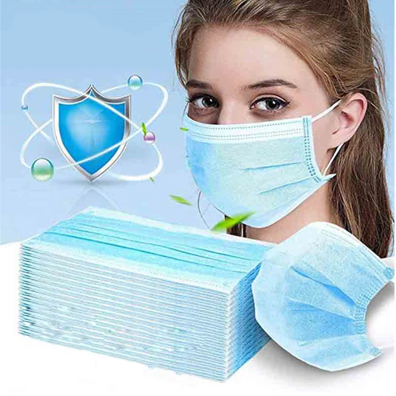

50pcs Disposable Face Mouth Masks Anti PM2.5 Medical Masks Anti Virus mask Non-woven Masks Face 3 Layers Earloop Mask
