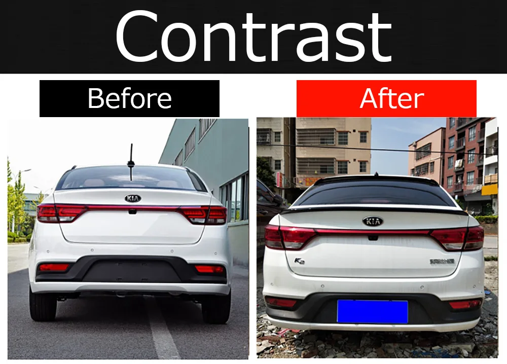 Для Kia K2 задний черный спойлер ABS пластиковый Неокрашенный цвет задний спойлер задний багажник багажника задний крыло белый спойлер для автомобиля