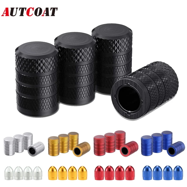 AUTCOAT 4/8Pcs tappi stelo valvola pneumatici, tappo valvola pneumatici in  alluminio, coperture stelo universali per auto camion moto suv e bici -  AliExpress