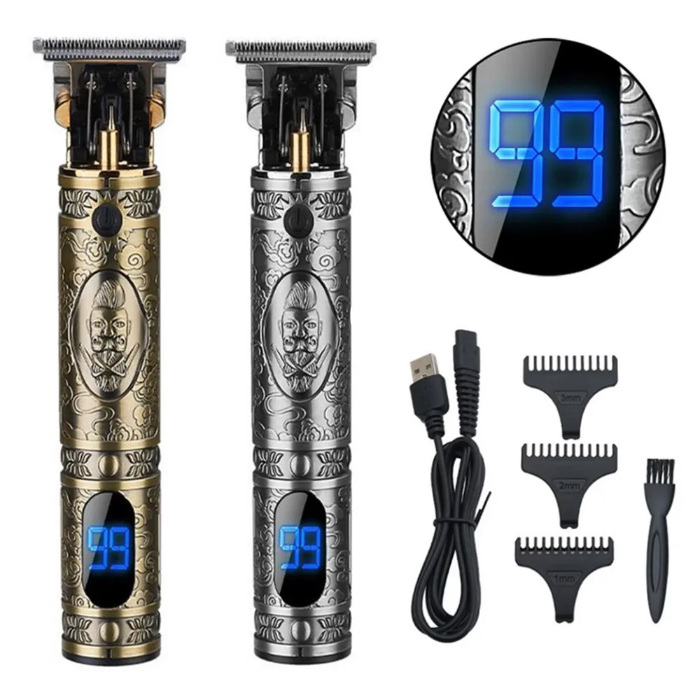 

Men Professional LCD Display Hair Trimmer USB Rechargeable Electric Hair Clipper T-Type Blade Hair Cutting Machine Edge Outliner