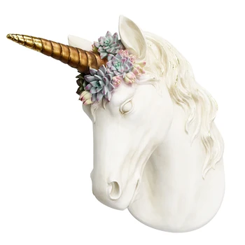 

Resin Stereo Head Wall Hanging Unicorn Wall Decoration Background Wall Gift Sculpture Statue R2378 Nordic Style Creative Animal
