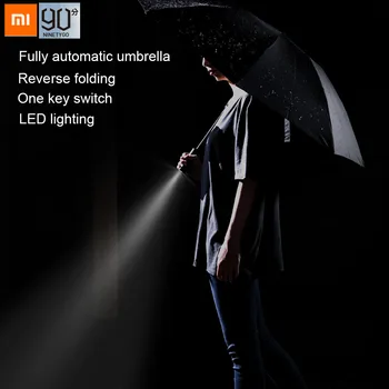 

Xiaomi 90Fun Automatic Reverse Umbrella Men Led Luminous Windproof Folding Business Strong Umbrella Anti UV