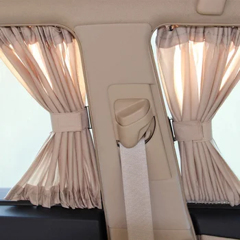 

Sunshade Car Curtains Van Beige 50*47cm Adjustable Decoration Interior