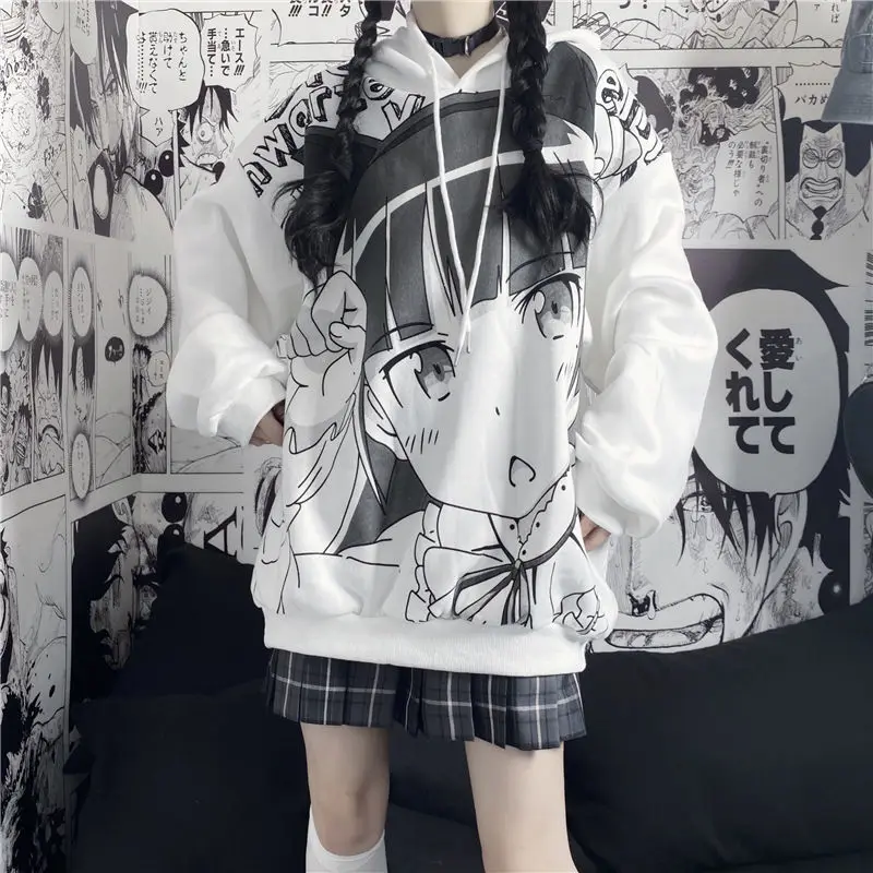 white anime hoodie