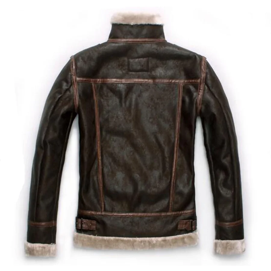 blue leather jacket mens Leon S Kennedy Motorcycle Faux Leather Jacket Men Winter Fleece Plush Riders Jacket Windbreakers Synthetic Lambswool Coat Brown distressed leather jacket