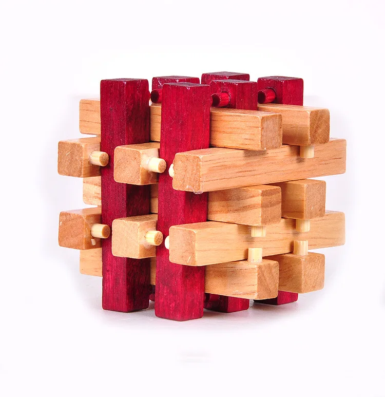 Деревянные развивающие игрушки бурр головоломка Kong Ming Ball Luban Lock 18 Arhat