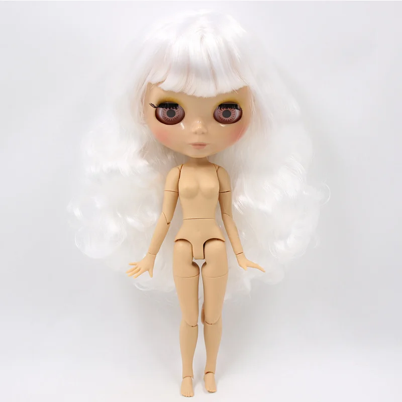 ICY Nude Blyth Doll Serires No. BL136 белые волосы с челкой жжение кожи 1/6 BJD