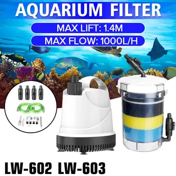 

LW-603 1.4m Lift 15W Fish Tank Filter Ultra-quiet External Aquarium Filter Bucket Aquarium Filter Pump with Suction Pump